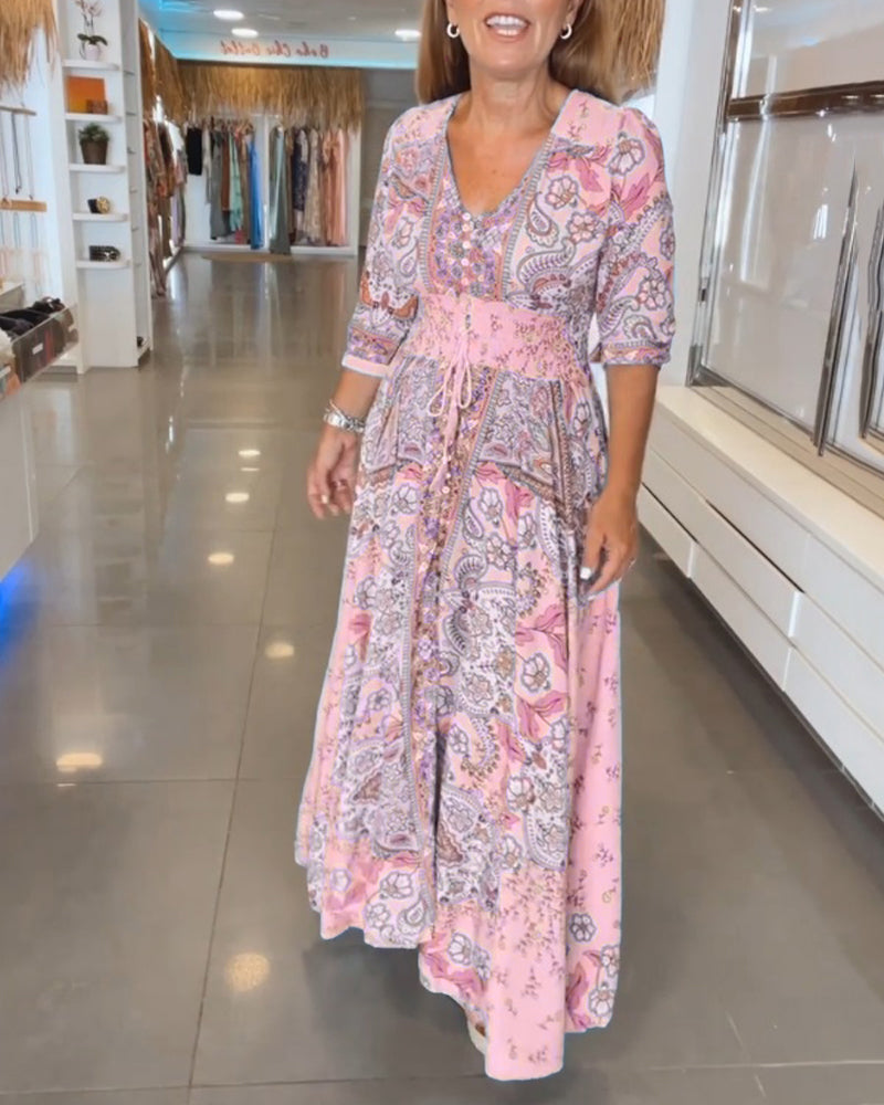 Regan - V-Neck Long Dress