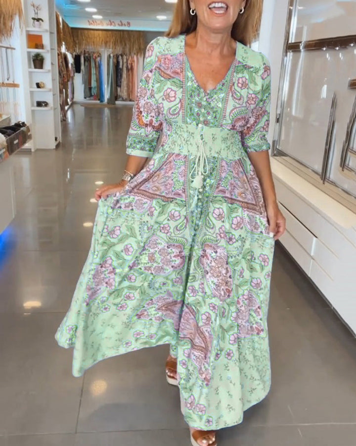 Regan - V-Neck Long Dress