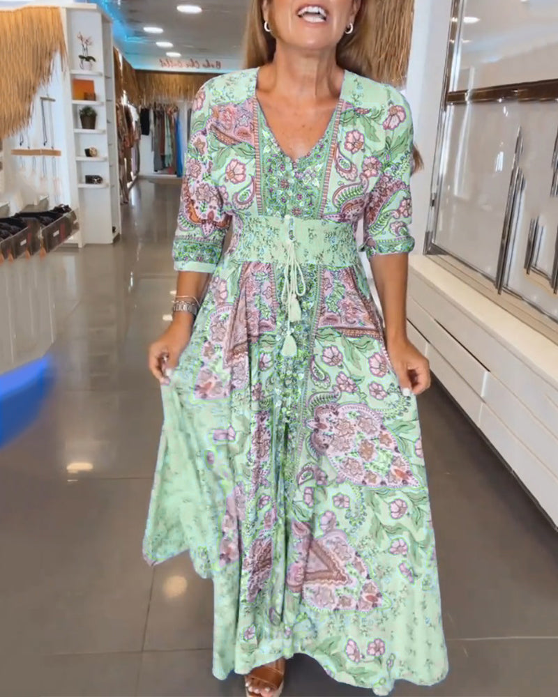 Regan - V-Neck Long Dress