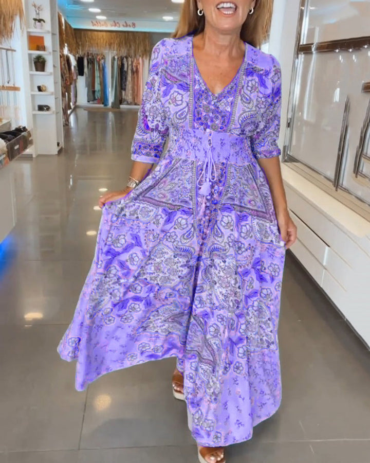 Regan - V-Neck Long Dress