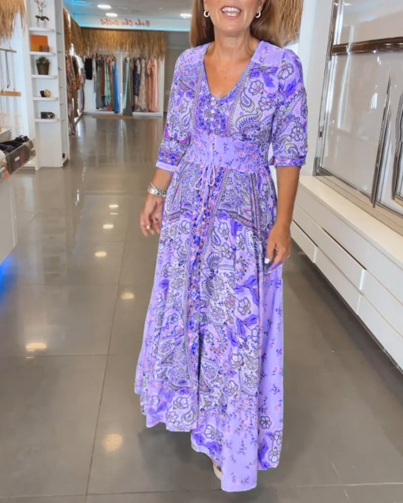 Regan - V-Neck Long Dress