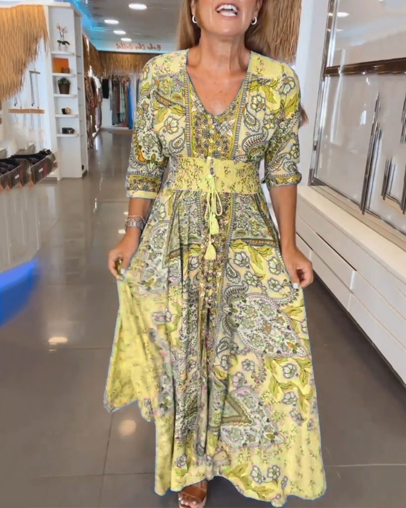 Regan - V-Neck Long Dress
