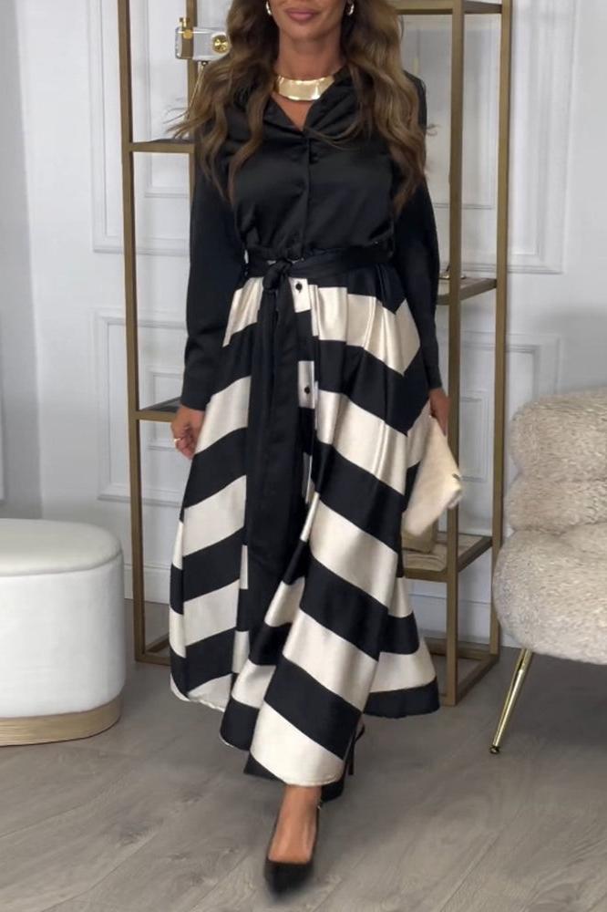 Emma - Elegant Striped Dress