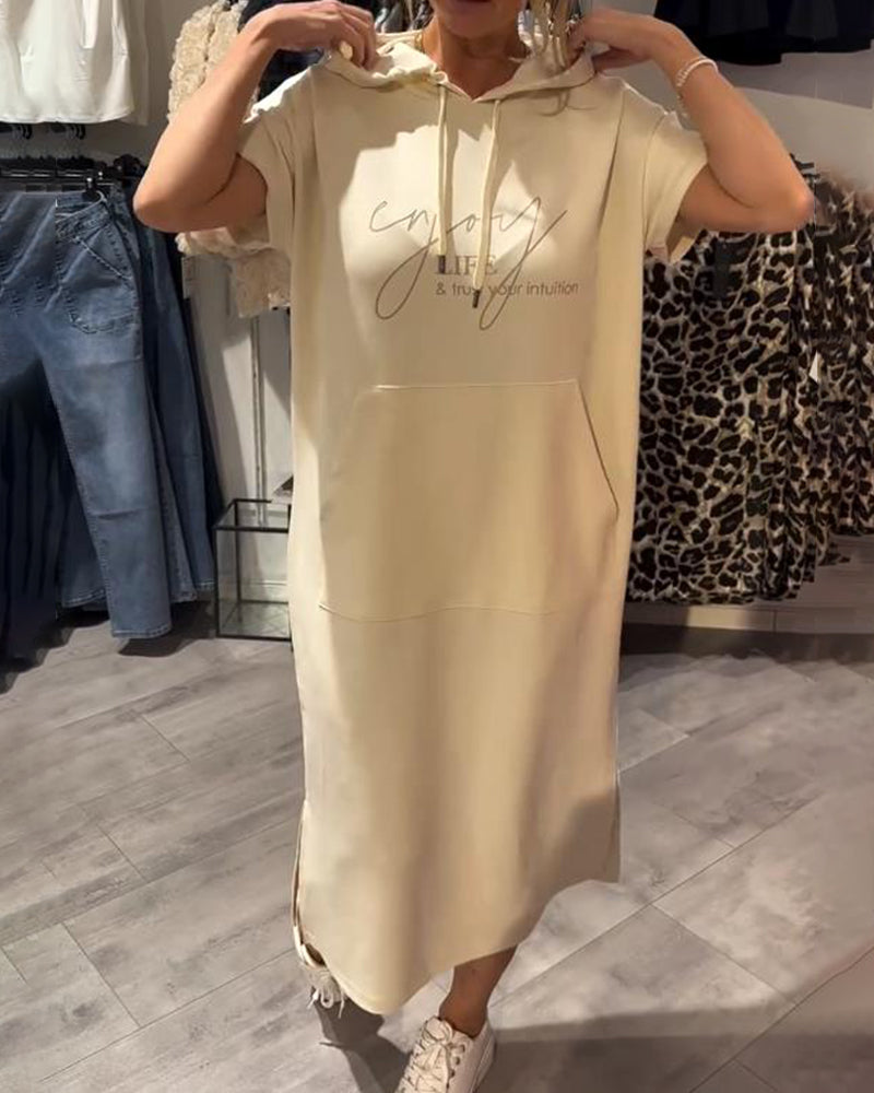 Alexa - Short Sleeve Hooded Dress