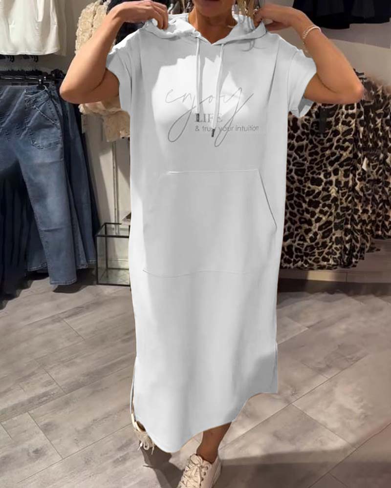 Alexa - Short Sleeve Hooded Dress