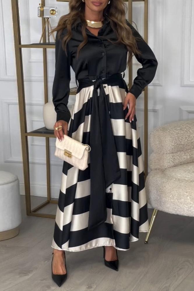 Emma - Elegant Striped Dress