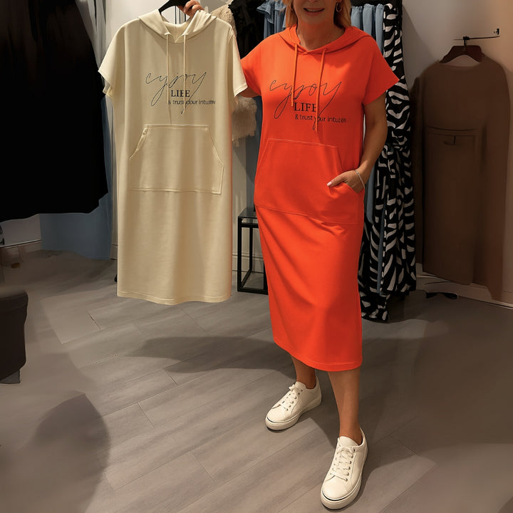 Alexa - Short Sleeve Hooded Dress