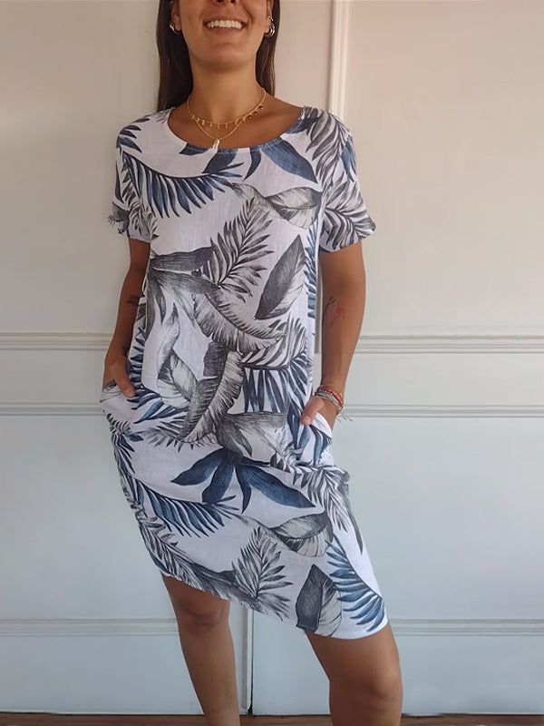 Robin - Leaf Print Dress