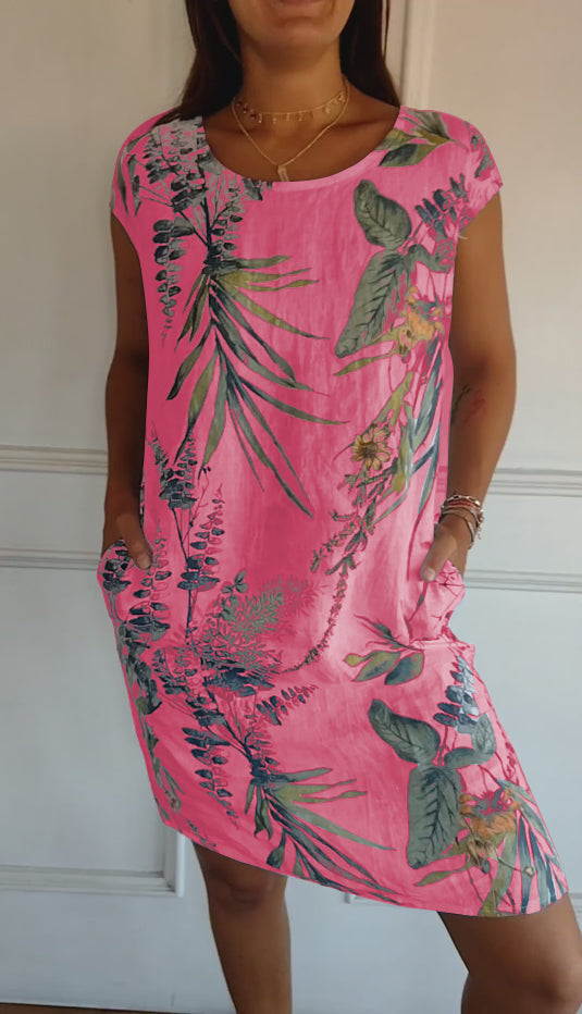 Robin - Leaf Print Dress