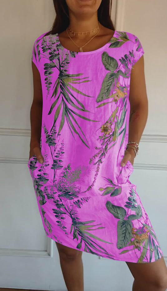 Robin - Leaf Print Dress