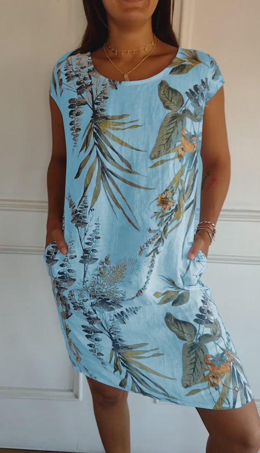 Robin - Leaf Print Dress