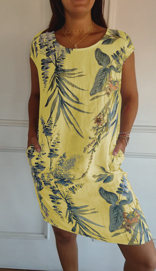 Robin - Leaf Print Dress