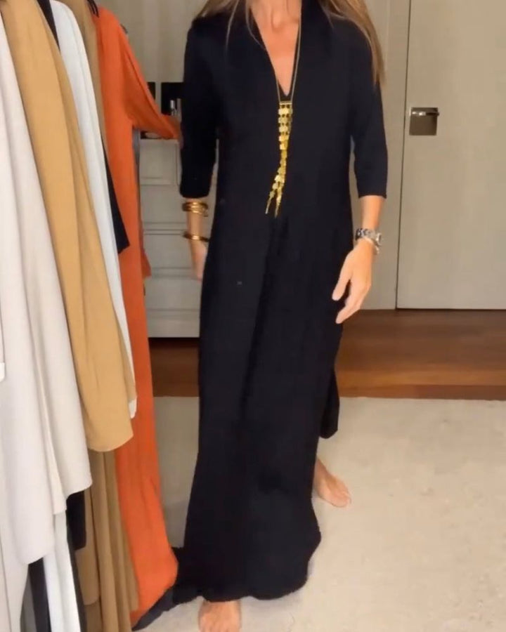 Claudia - Flowy V-Neck Dress