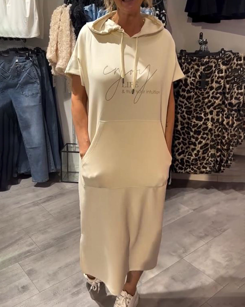 Alexa - Short Sleeve Hooded Dress