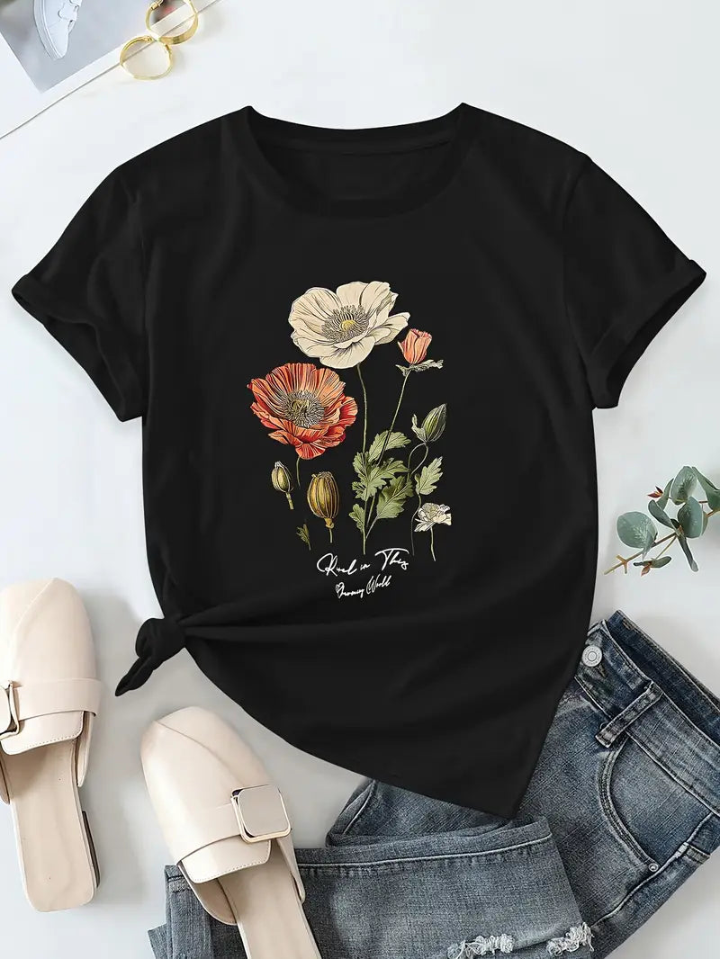 Elsa - Floral Print T-Shirt