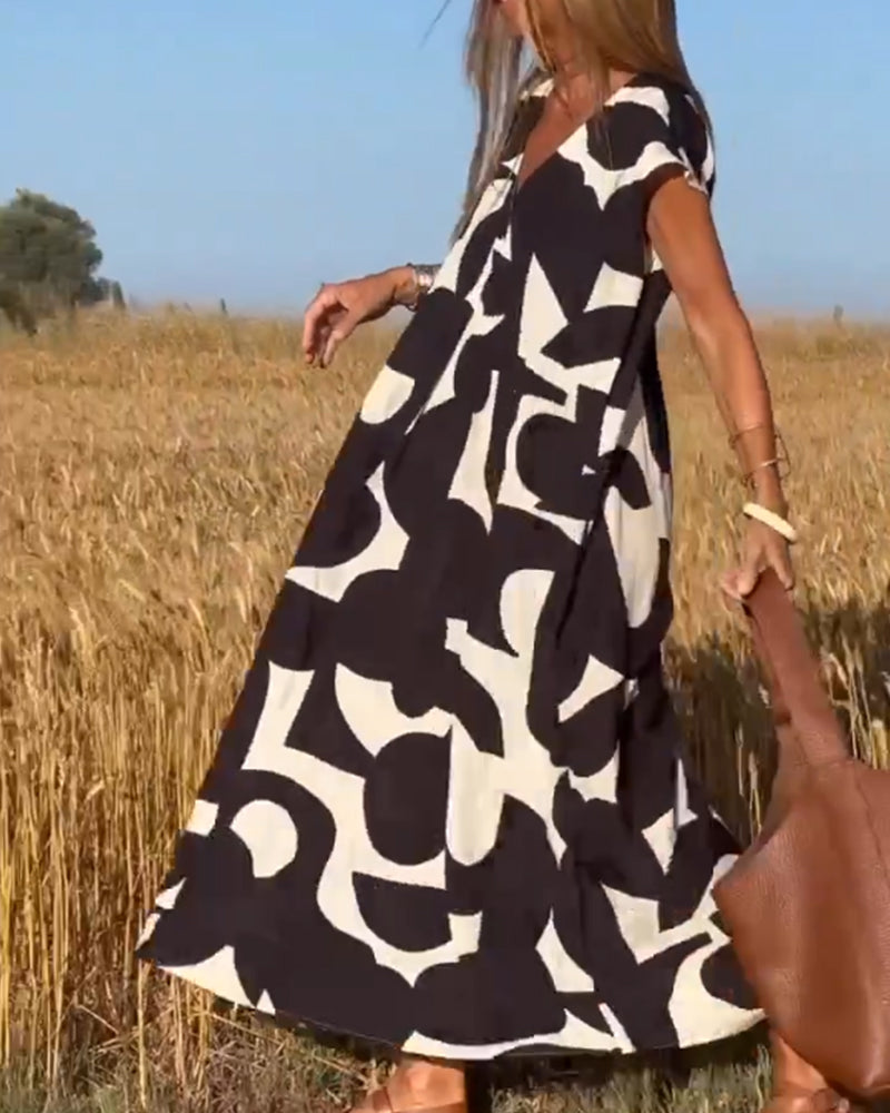 Clementine - Casual V-Neck Dress