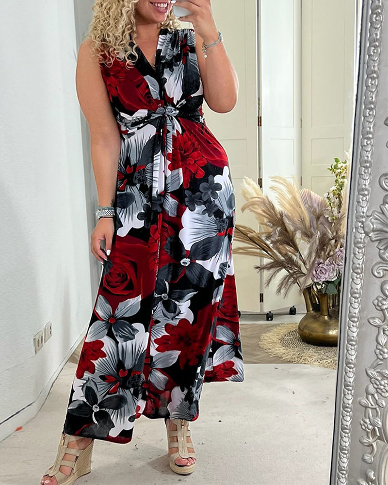 Sarah - Floral Pleated Dress