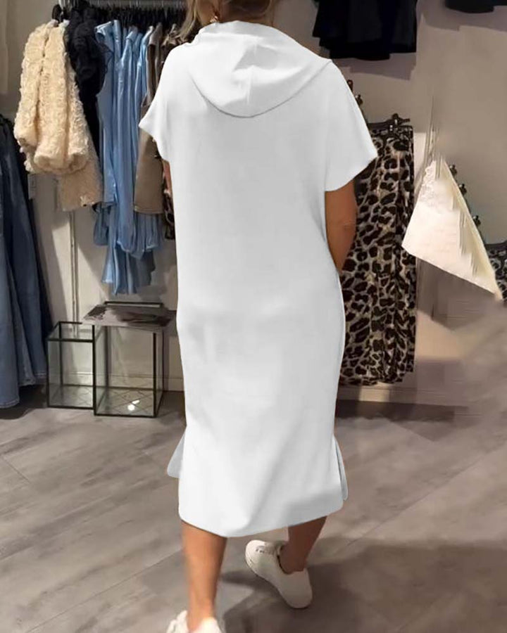 Alexa - Short Sleeve Hooded Dress