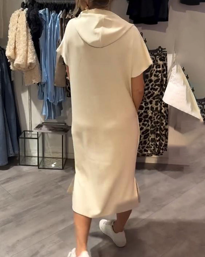 Alexa - Short Sleeve Hooded Dress