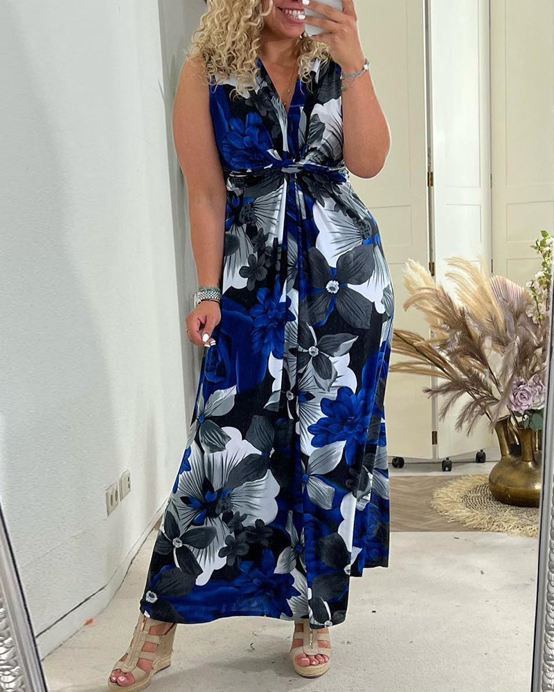 Sarah - Floral Pleated Dress