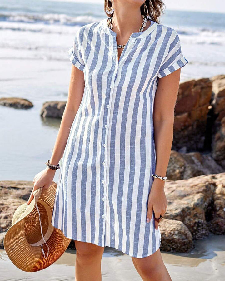 Dana - Striped Shirt Dress