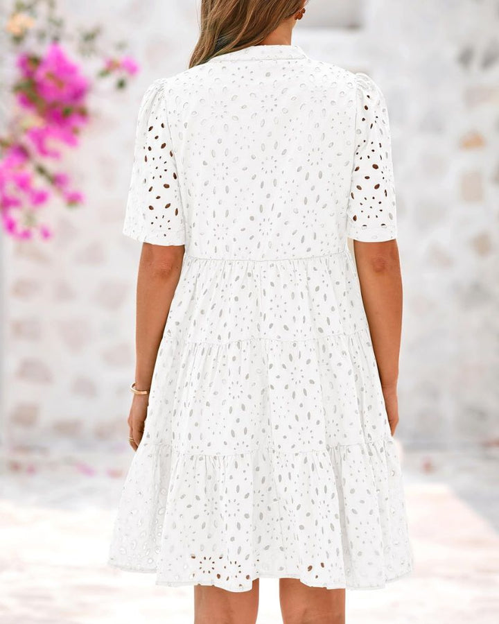 Mary - Broderie V-neck Dress