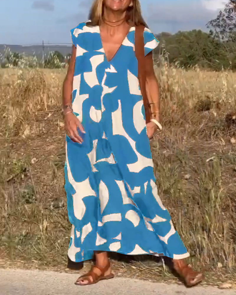 Clementine - Casual V-Neck Dress