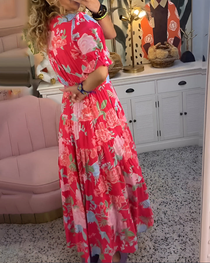 Soleil - V-Neck Floral Dress