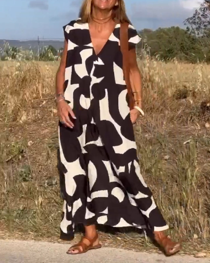 Clementine - Casual V-Neck Dress