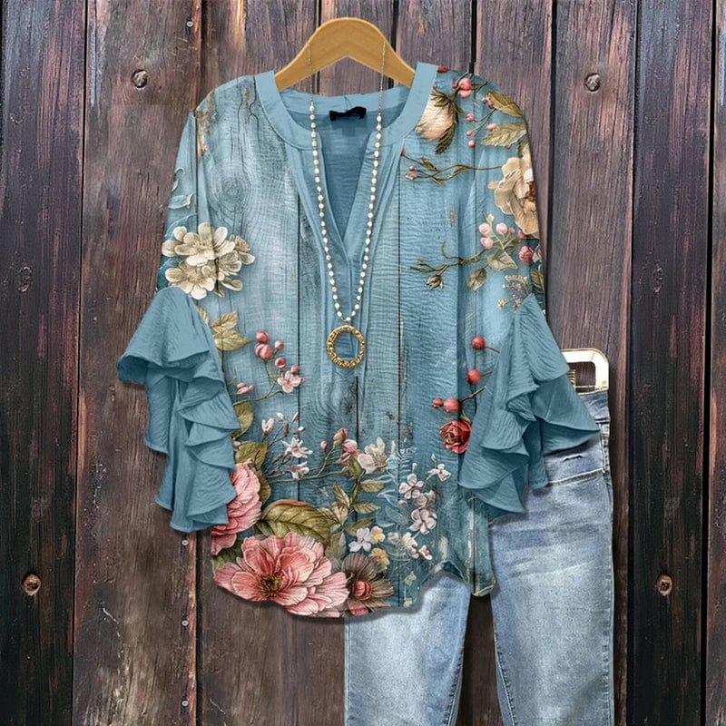 Leilani - Floral Ruffle Blouse