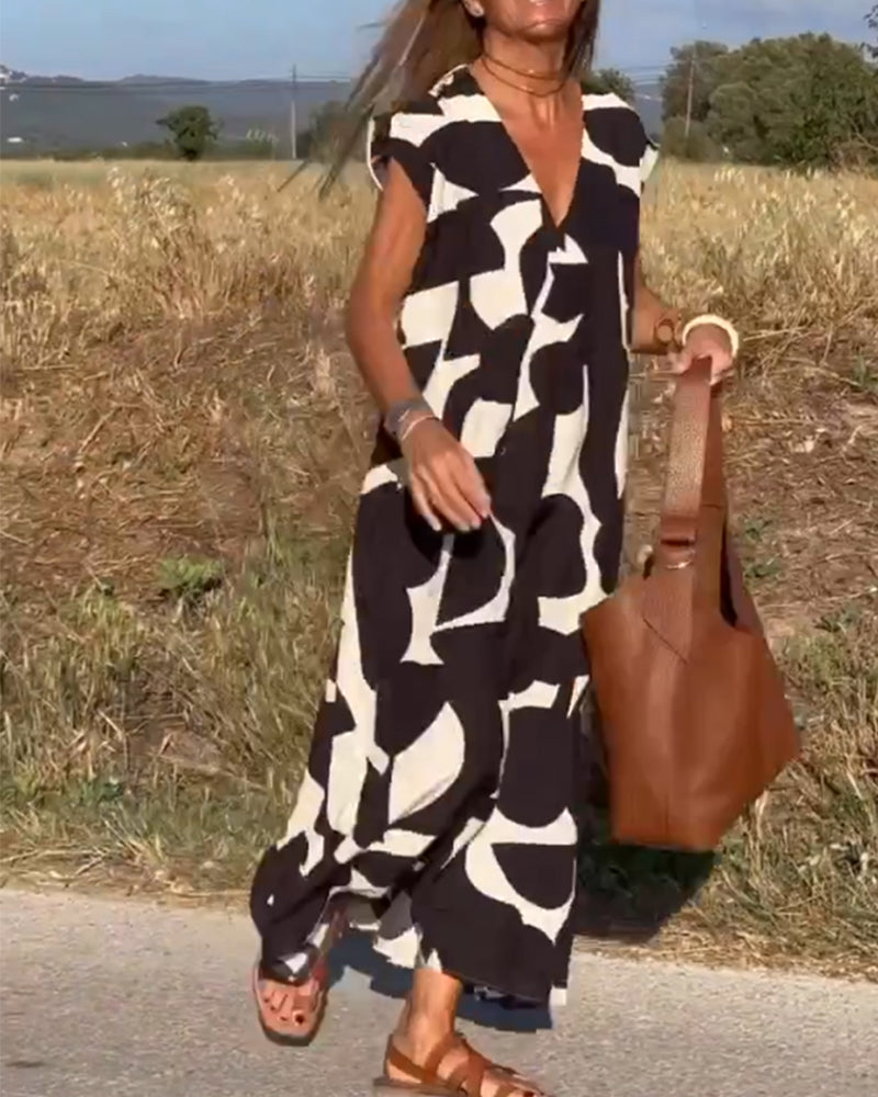 Clementine - Casual V-Neck Dress
