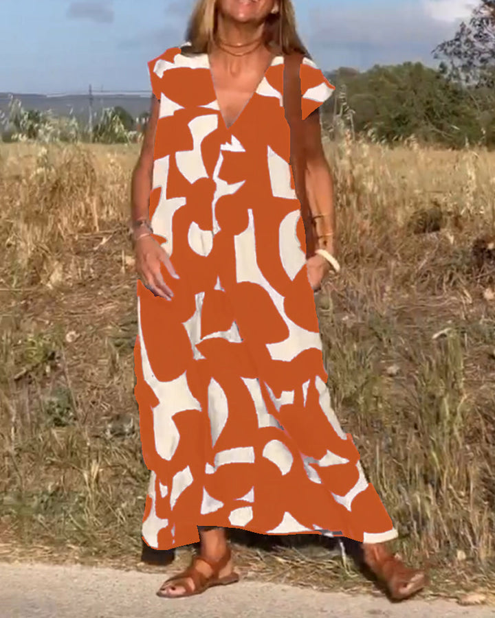 Clementine - Casual V-Neck Dress