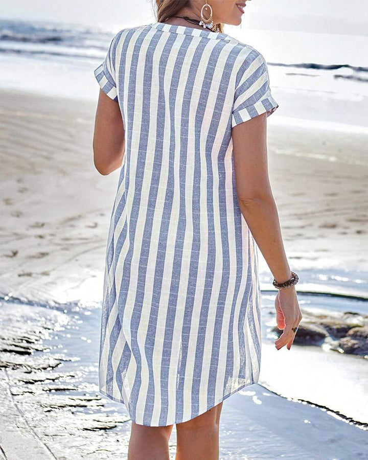 Dana - Striped Shirt Dress