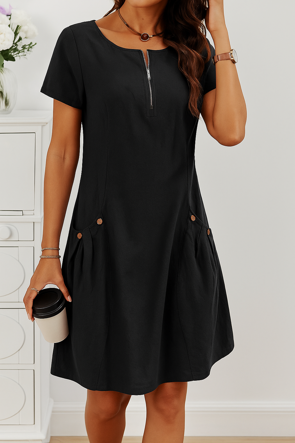 Luella - Half-Zip Midi Dress