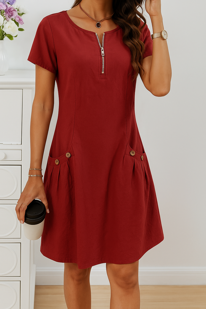 Luella - Half-Zip Midi Dress