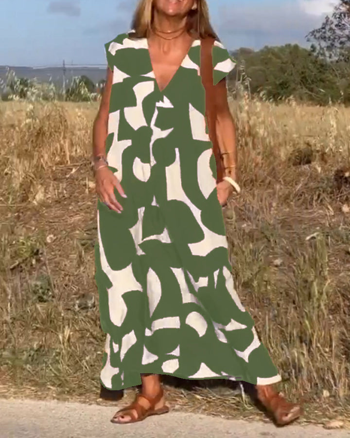 Clementine - Casual V-Neck Dress
