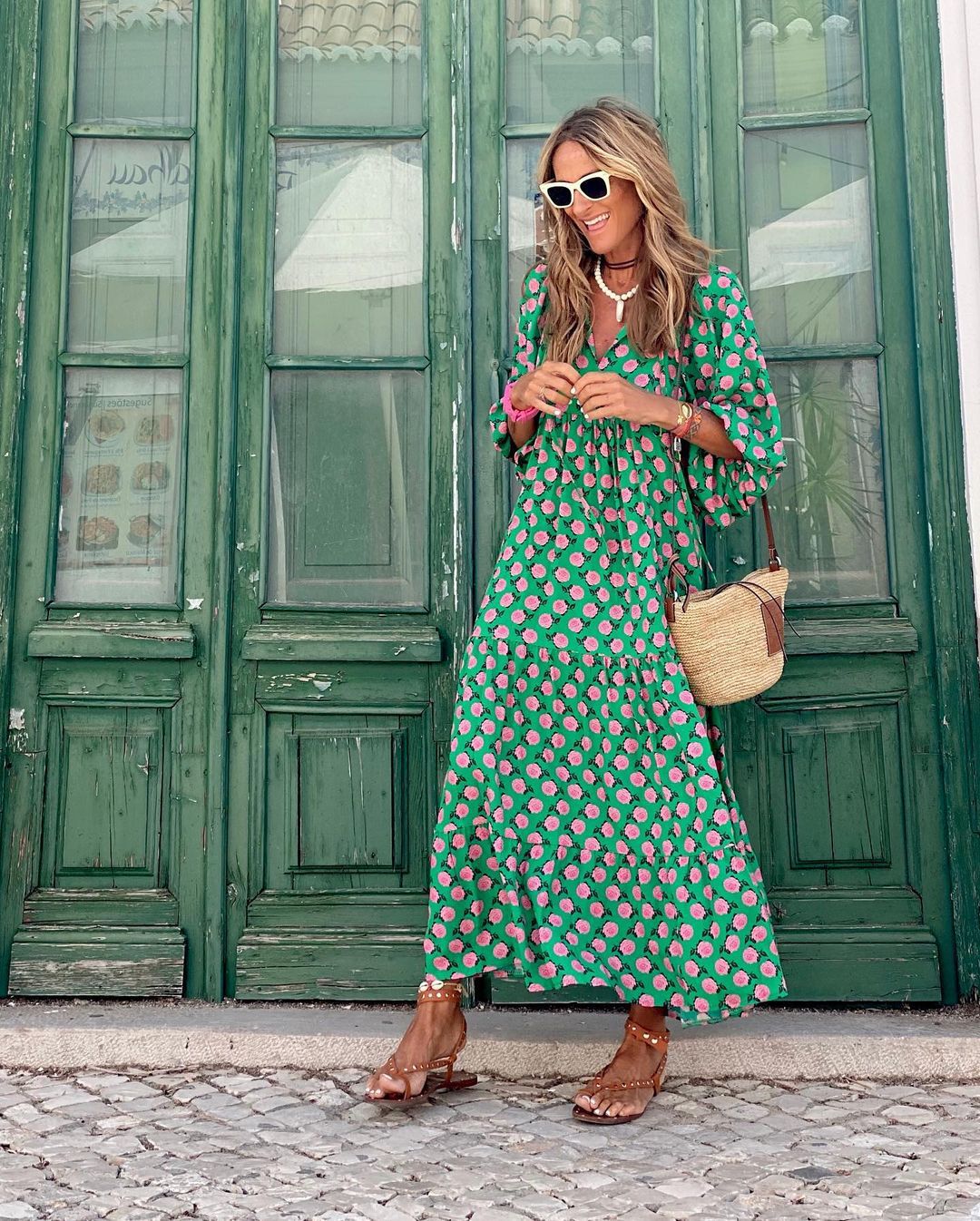 Sharon - Long V-neck Dress