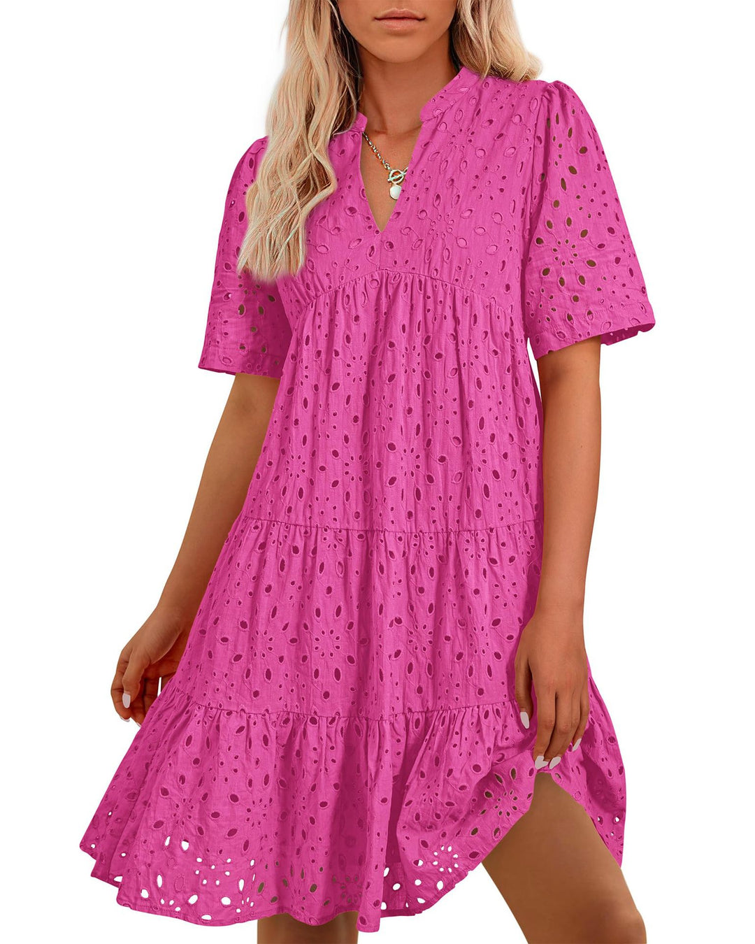 Mary - Broderie V-neck Dress