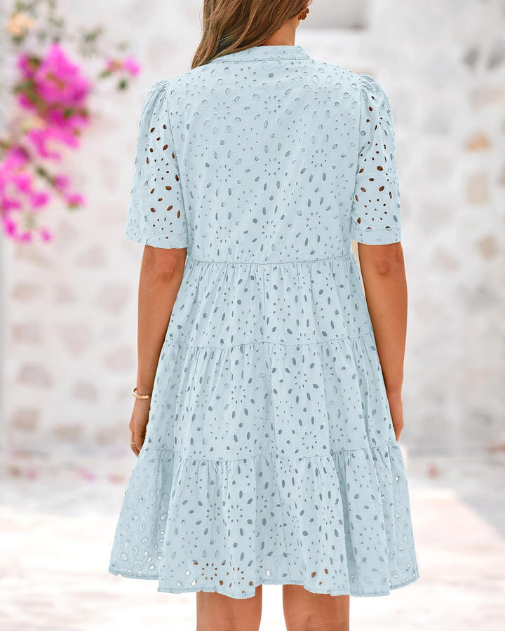 Mary - Broderie V-neck Dress