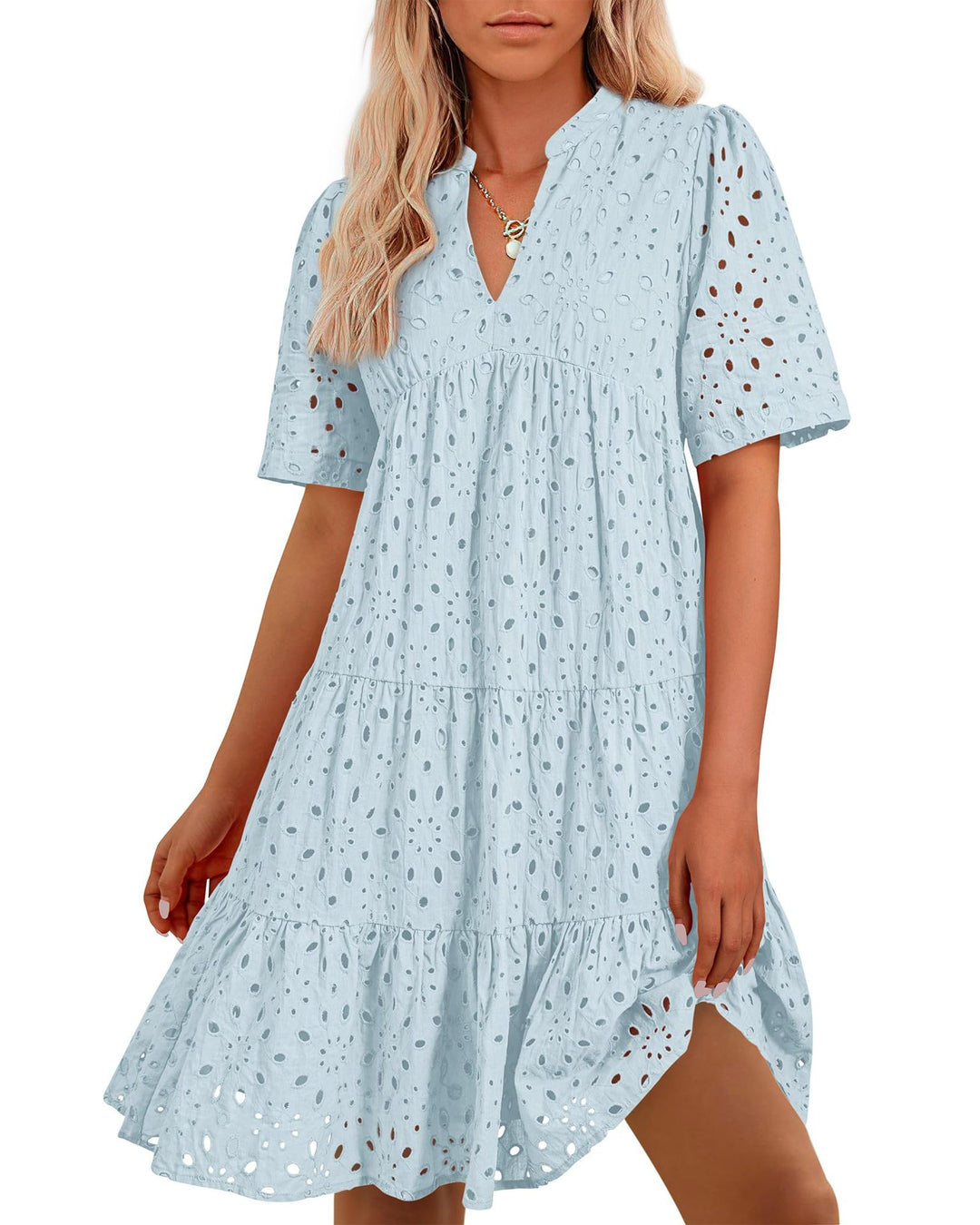 Mary - Broderie V-neck Dress