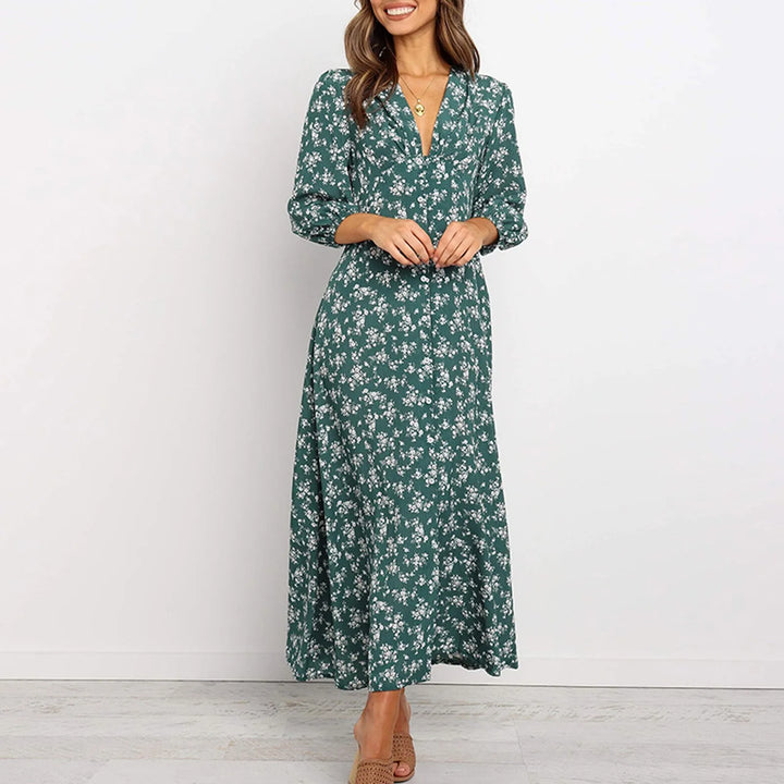 Jane - V-neck Floral Dress