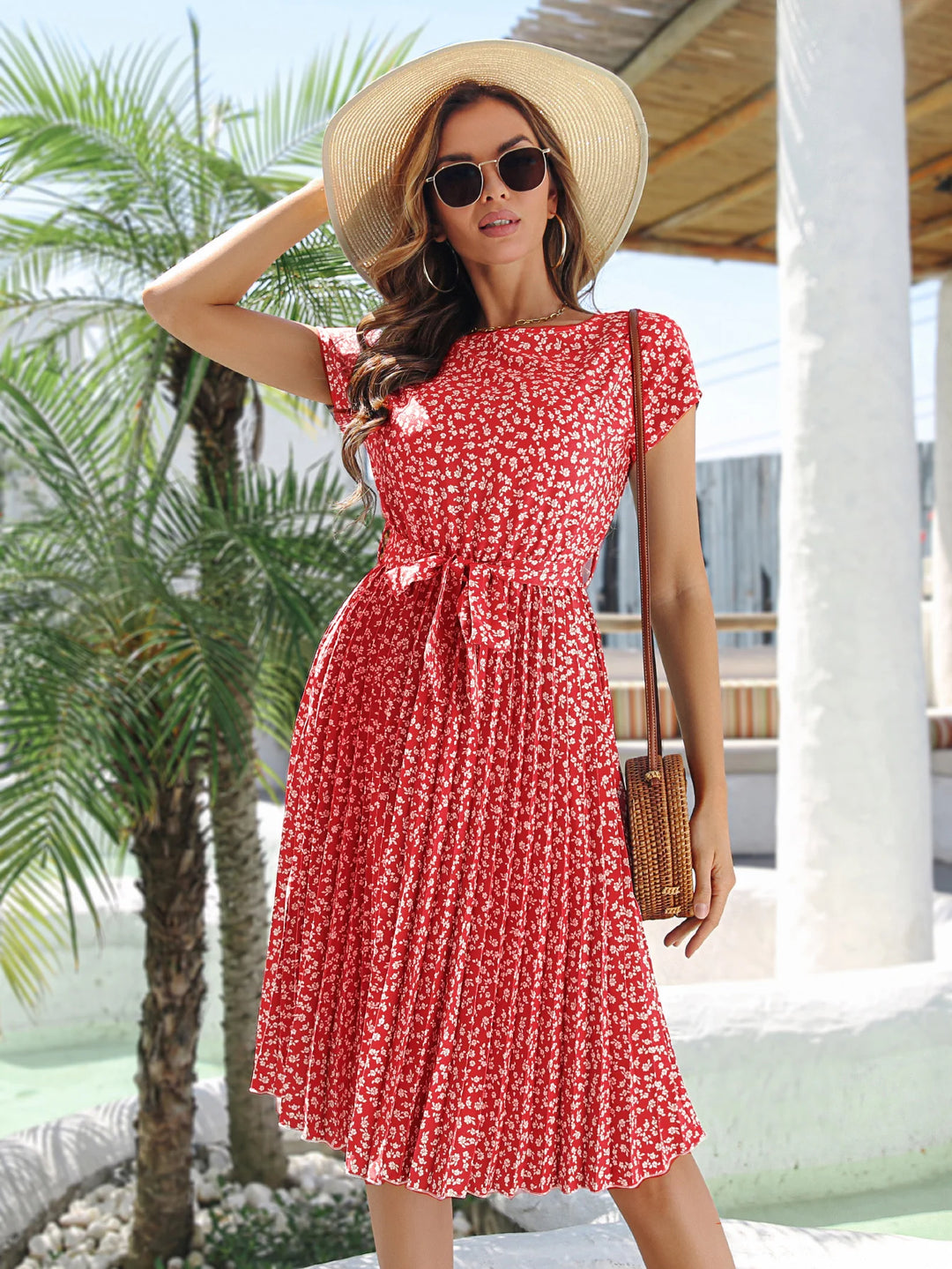 Valerie - Floral Pleated Dress