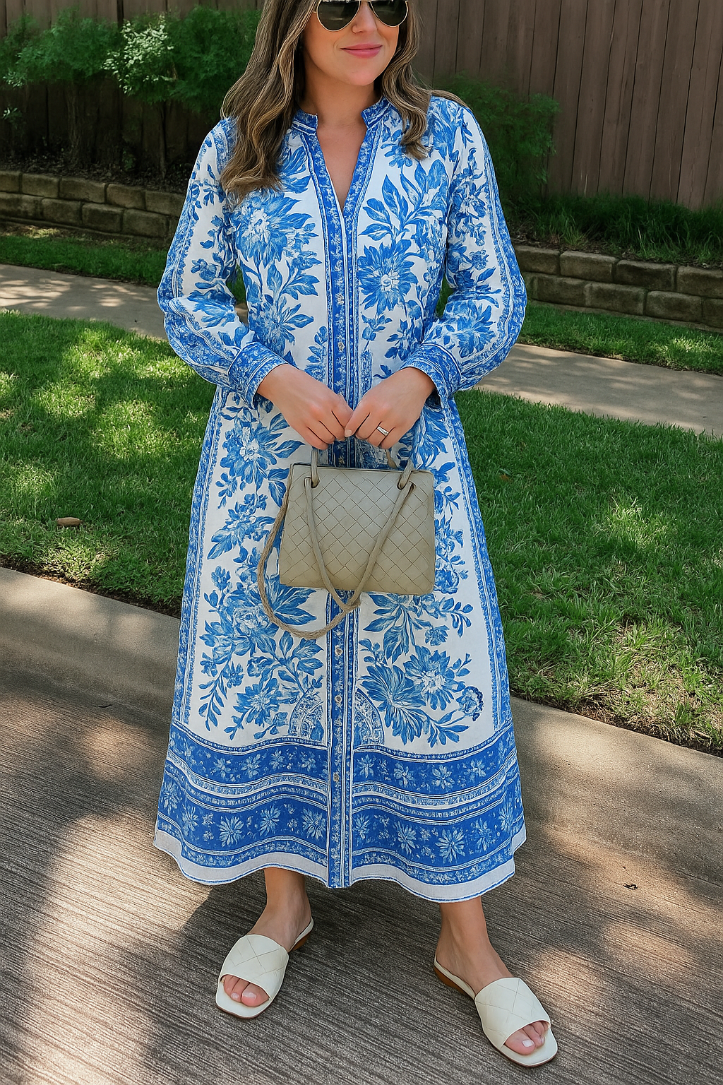 Nancy - Floral Button Shirt Dress