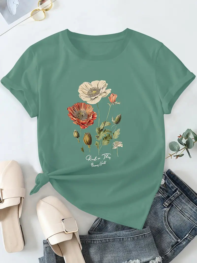 Elsa - Floral Print T-Shirt