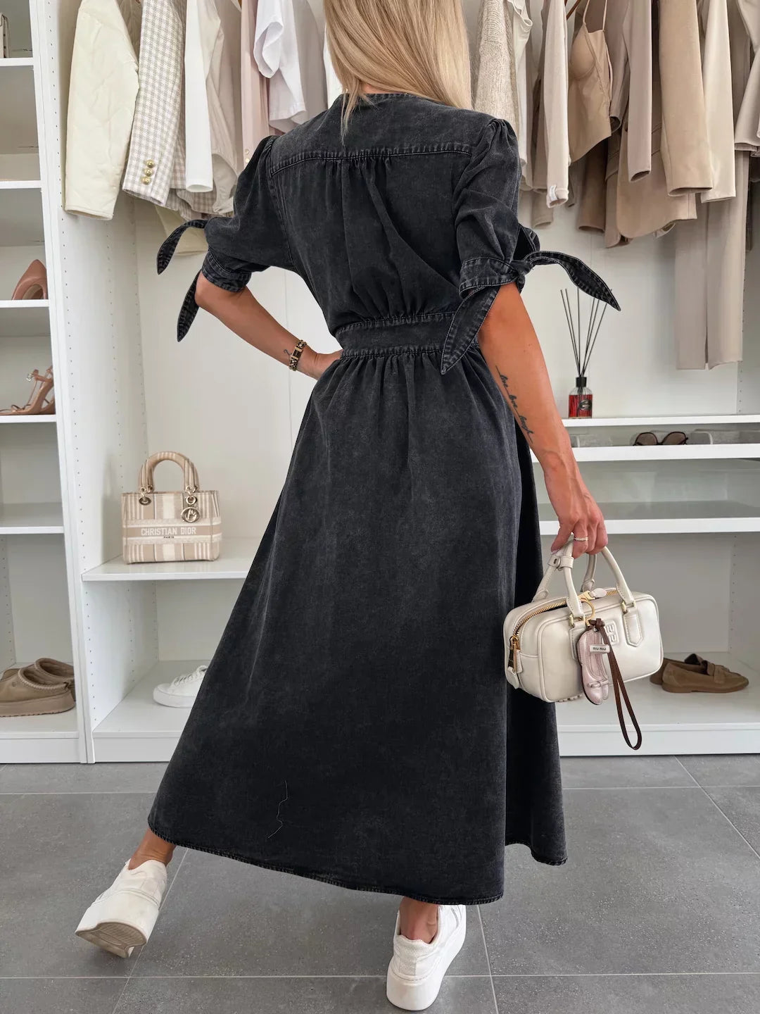 Karla - V-Neck Button Dress