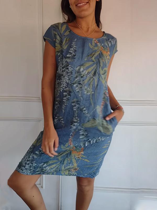 Robin - Leaf Print Dress