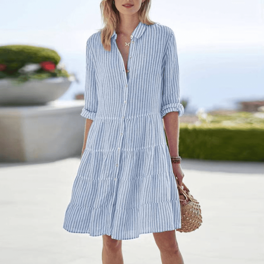 Emmalyn - Striped Shirt Dress