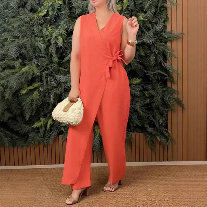 Celia - Sleeveless Side Ribbon Jumpsuit